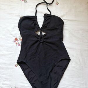 Michael Kors Black Halter One-Piece swimsuit